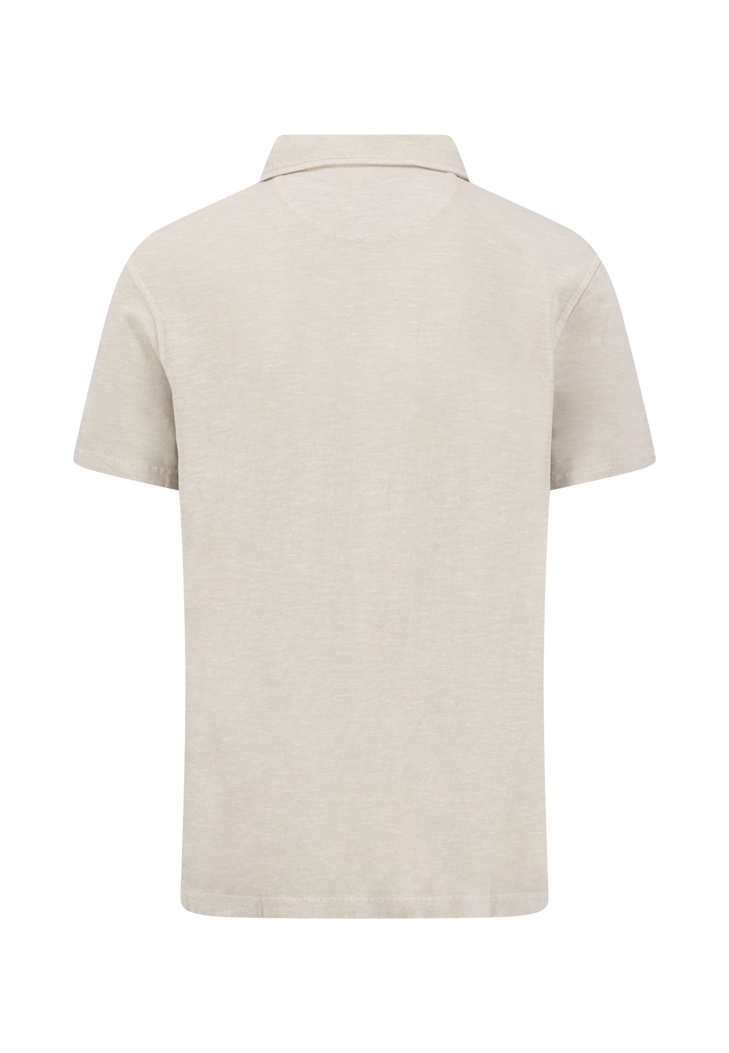 Polo en mélange coton-lin avec col polo CEMENT - jusqu’au 3XL