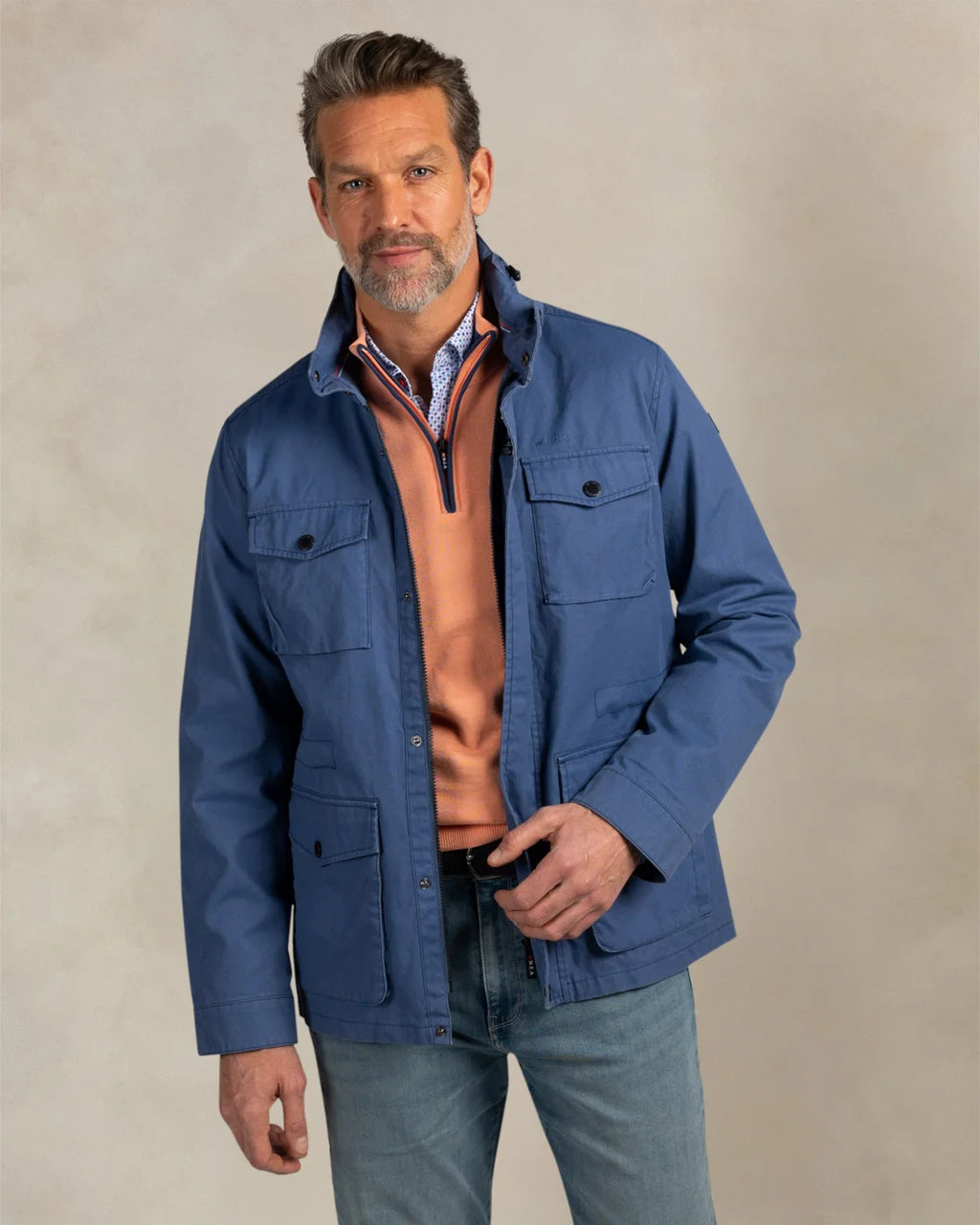 Veste Homme bleu spring casual chic poches à rabat – jusqu’au 3XL