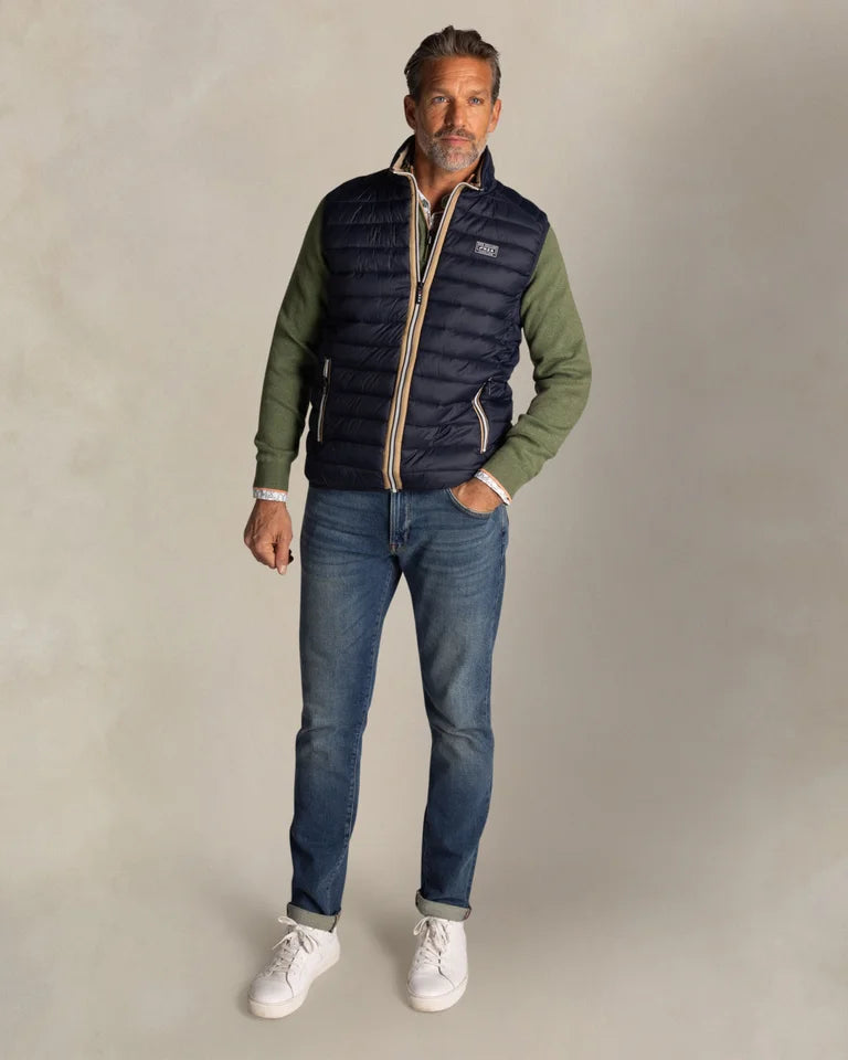 Bodywarmer Homme bleu marine casual chic col contrasté – jusqu’au 3XL