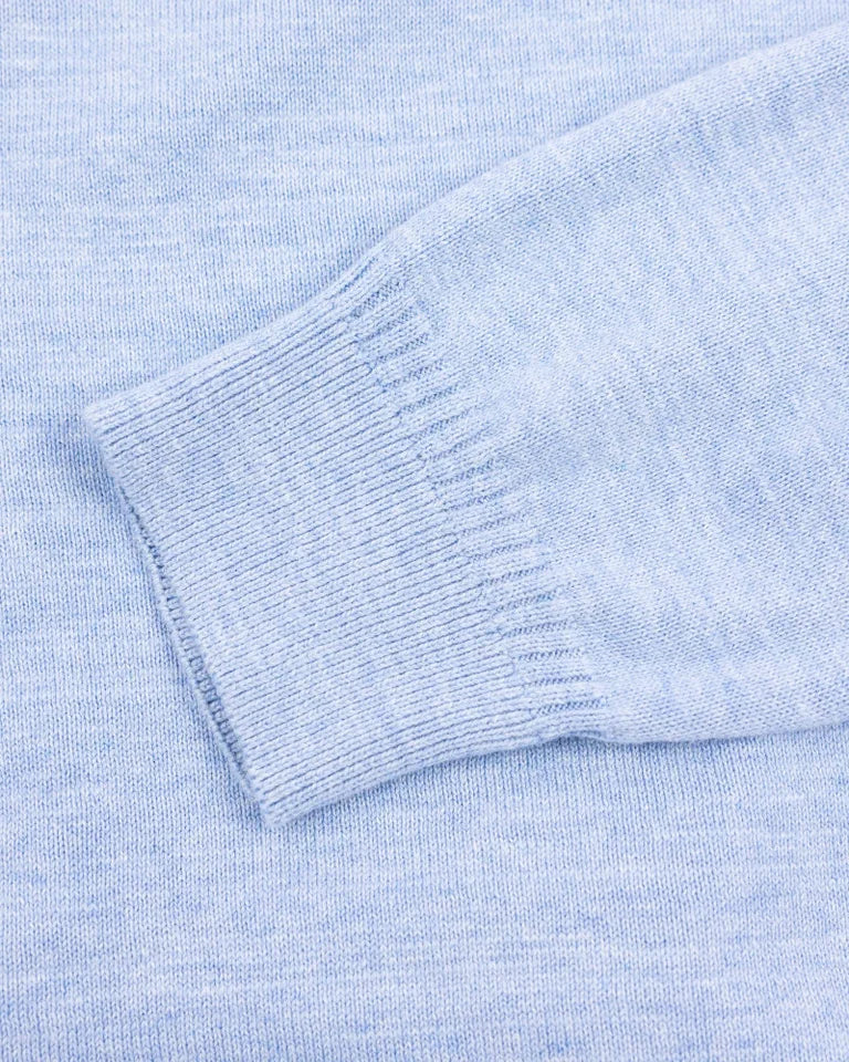 25GN430
Bleu pull en coton à demi-fermeture éclair