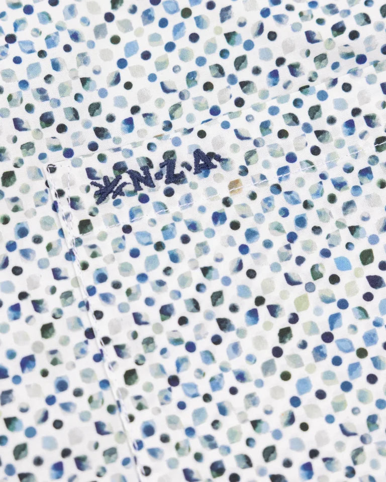 Chemise imprimée en coton écru