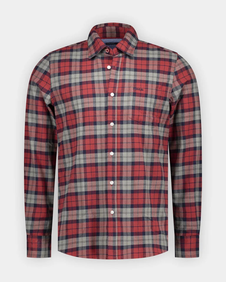 25HN537
Chemise en coton rouge à carreaux