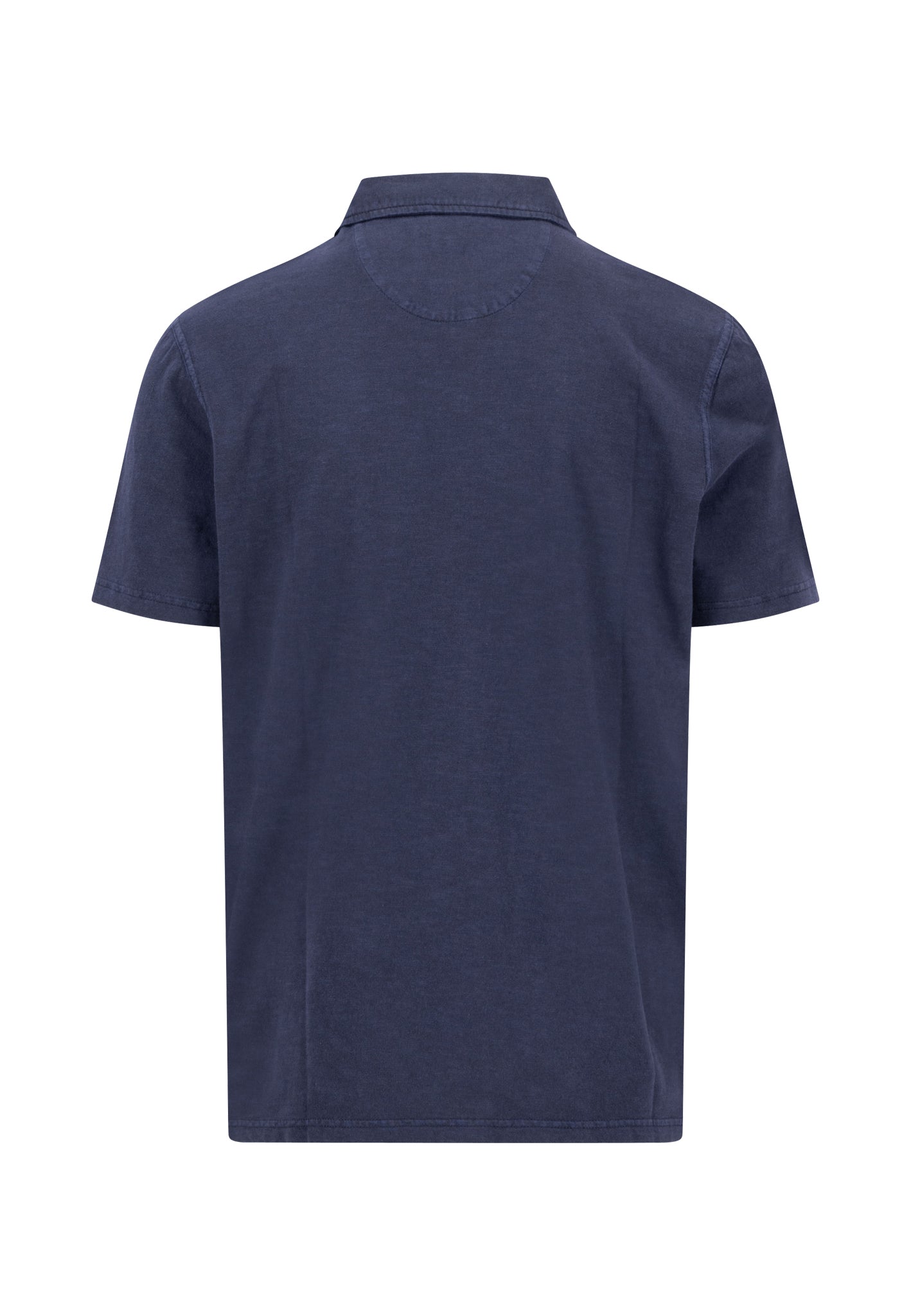 Polo en mélange coton-lin avec col polo NAVY - jusqu’au 3XL