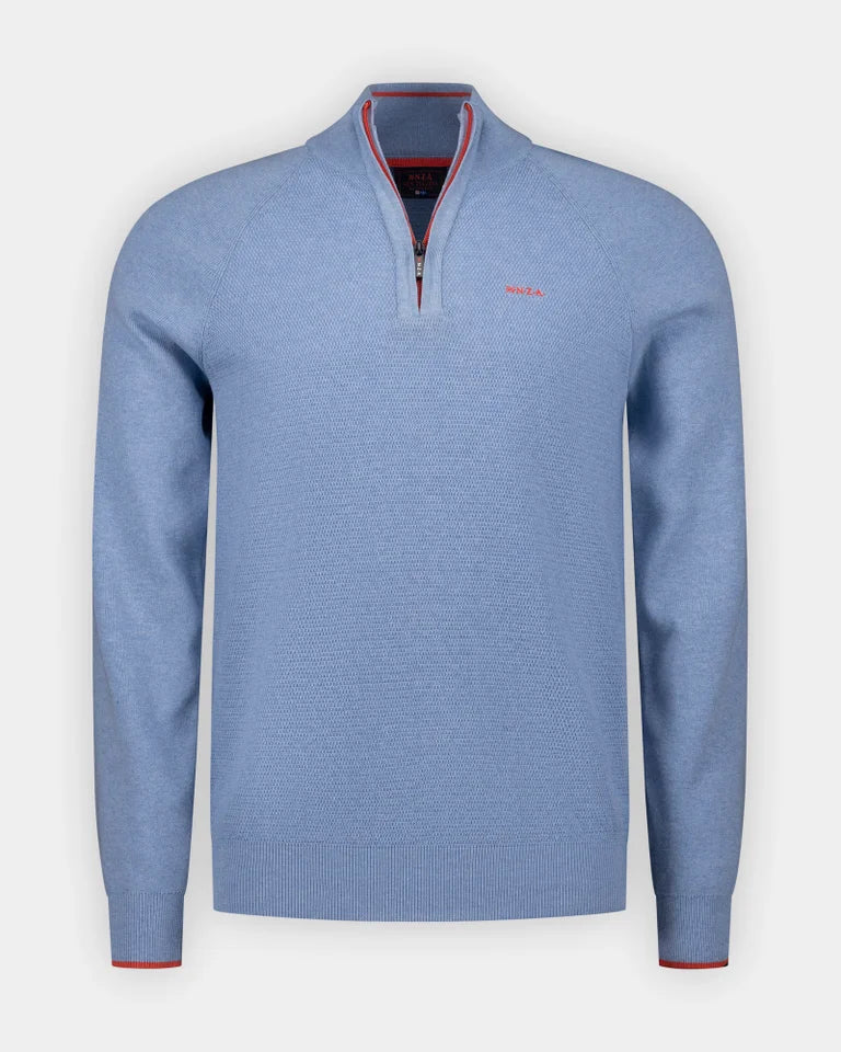 26AN429 PULLOVER HALF ZIP SKY BLUE MELANGE