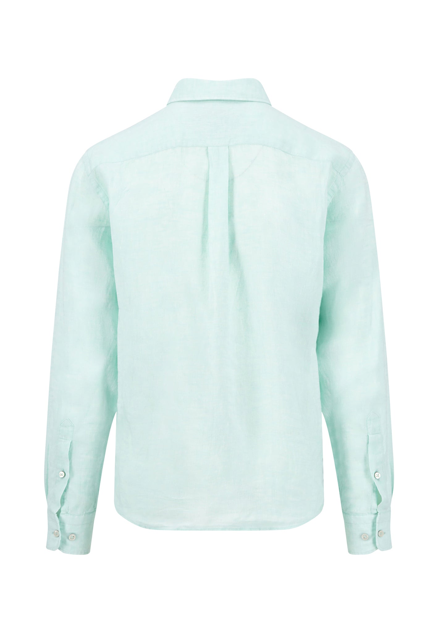 Chemise en lin à col boutonné et poche poitrine mint - jusqu’au 3XL