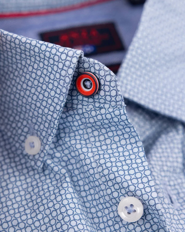 25GN564
Chemise bleu en coton stretch