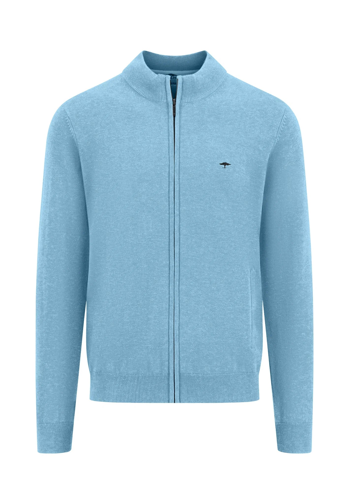 Fine cardigan with a stand -up collar
