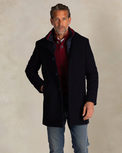 Manteau en laine bleu