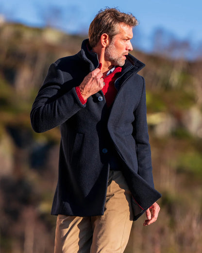 Manteau en laine bleu