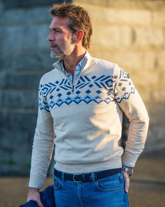 25GN481
Pull demi-zip en coton écru