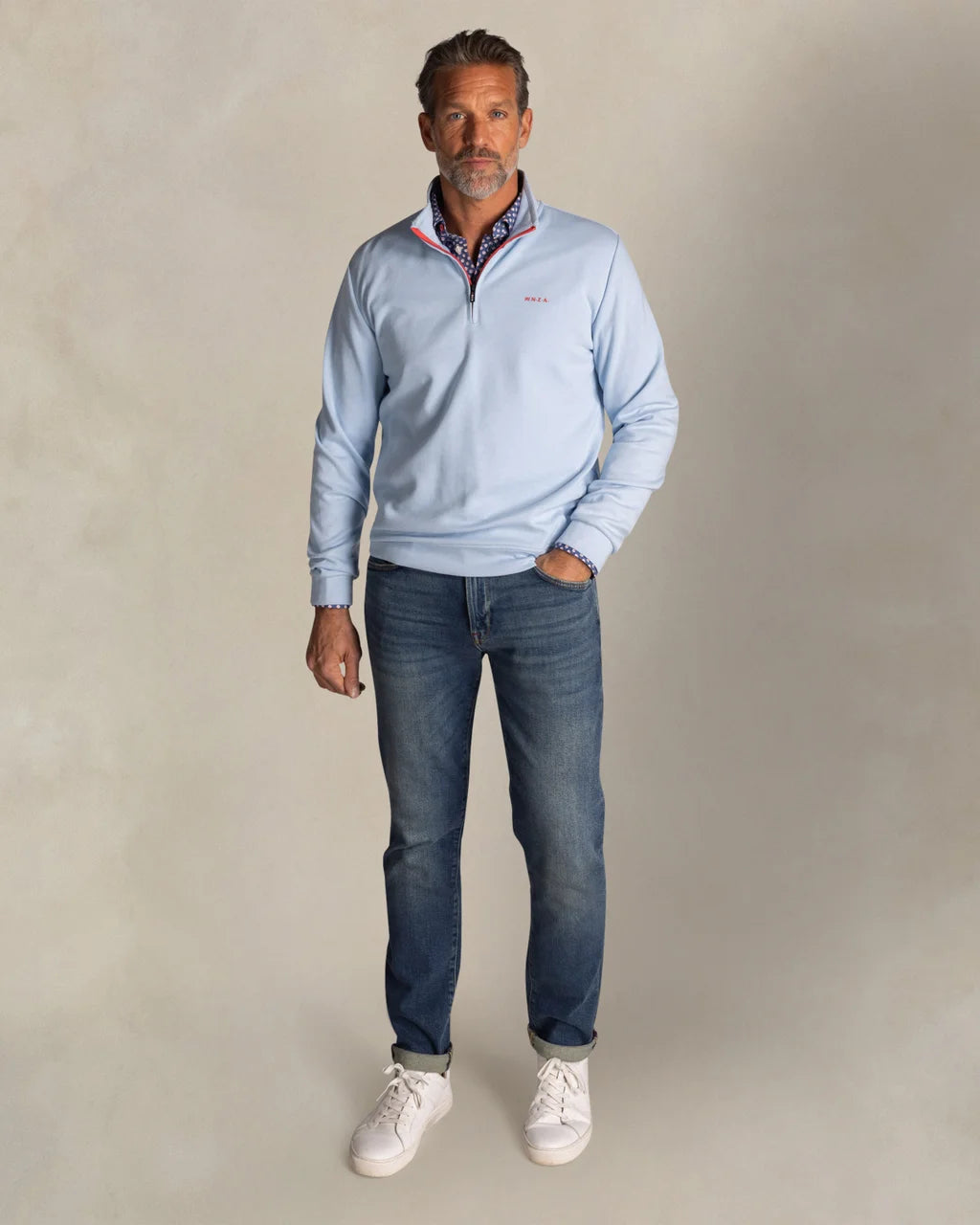 26AN301 SWEAT SKY BLUE MELANGE - jusqu’au 3XL