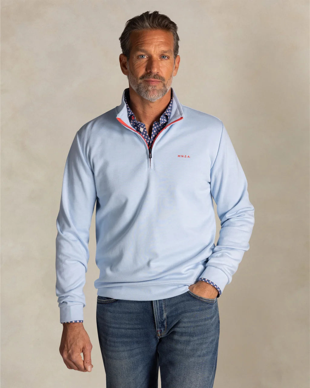 26AN301 SWEAT SKY BLUE MELANGE - jusqu’au 3XL