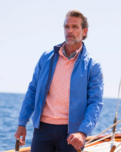 Veste Homme bleu classique casual chic col montant – jusqu’au 3XL