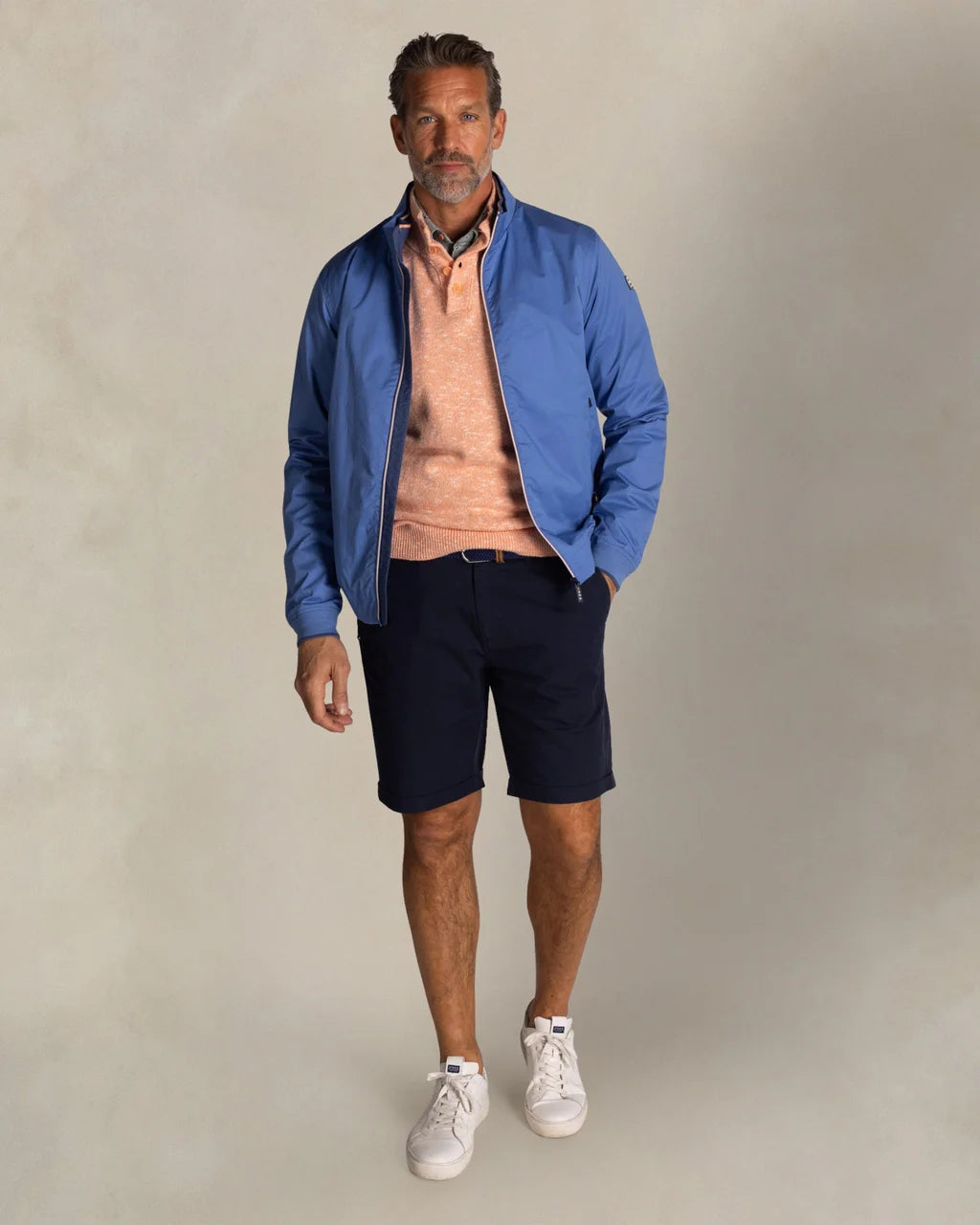 Veste Homme bleu classique casual chic col montant – jusqu’au 3XL