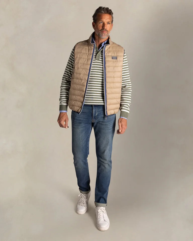Bodywarmer Homme beige casual chic zip contrasté – jusqu’au 3XL