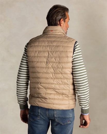Bodywarmer Homme beige casual chic zip contrasté – jusqu’au 3XL