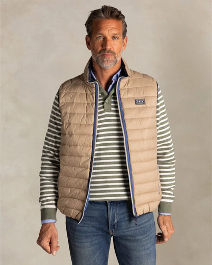 Bodywarmer Homme beige casual chic zip contrasté – jusqu’au 3XL