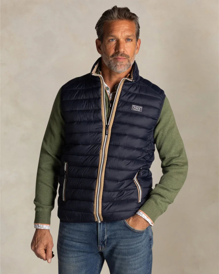 Bodywarmer Homme bleu marine casual chic col contrasté – jusqu’au 3XL