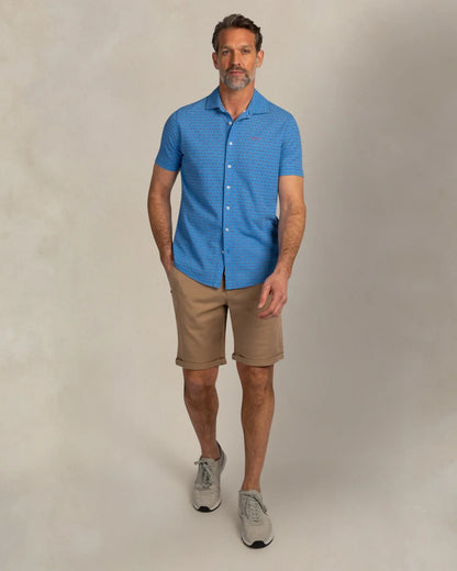 Chemise Homme bleu sailing casual chic imprimé discret – jusqu’au 3XL