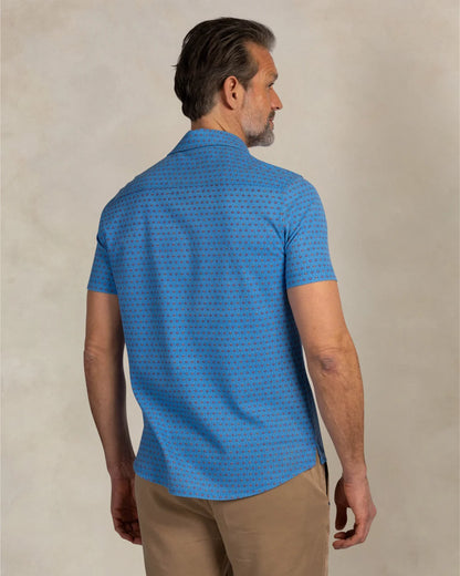 Chemise Homme bleu sailing casual chic imprimé discret – jusqu’au 3XL