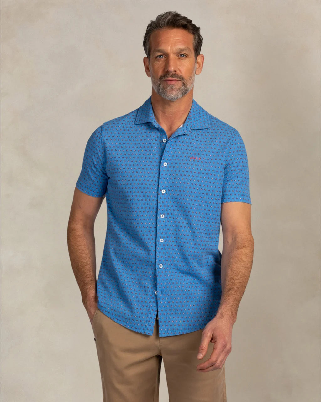 Chemise Homme bleu sailing casual chic imprimé discret – jusqu’au 3XL