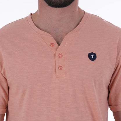T-shirt Ruckfield col tunisien abricot
