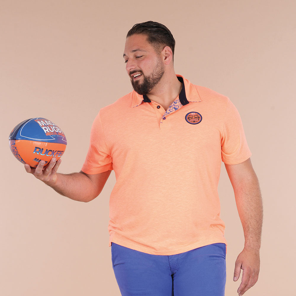 POLO MC Orange Vif  MAORI RUGBY - jusqu’au 3XL