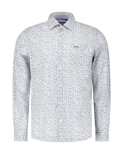 Chemise imprimée en coton écru