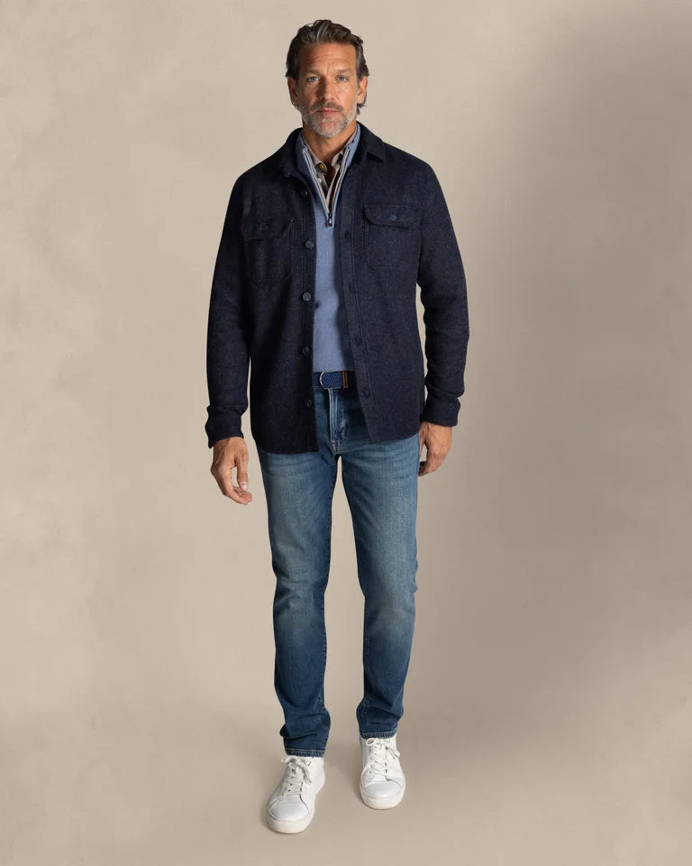 25HN574 Overshirt bleu foncé