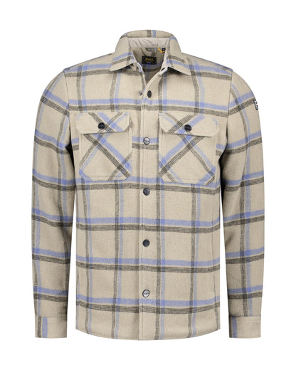 25HN572
Chemise en laine écrue à carreaux