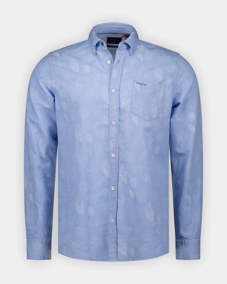 Chemise en coton bleu avec imprimé - jusqu’au 3XL