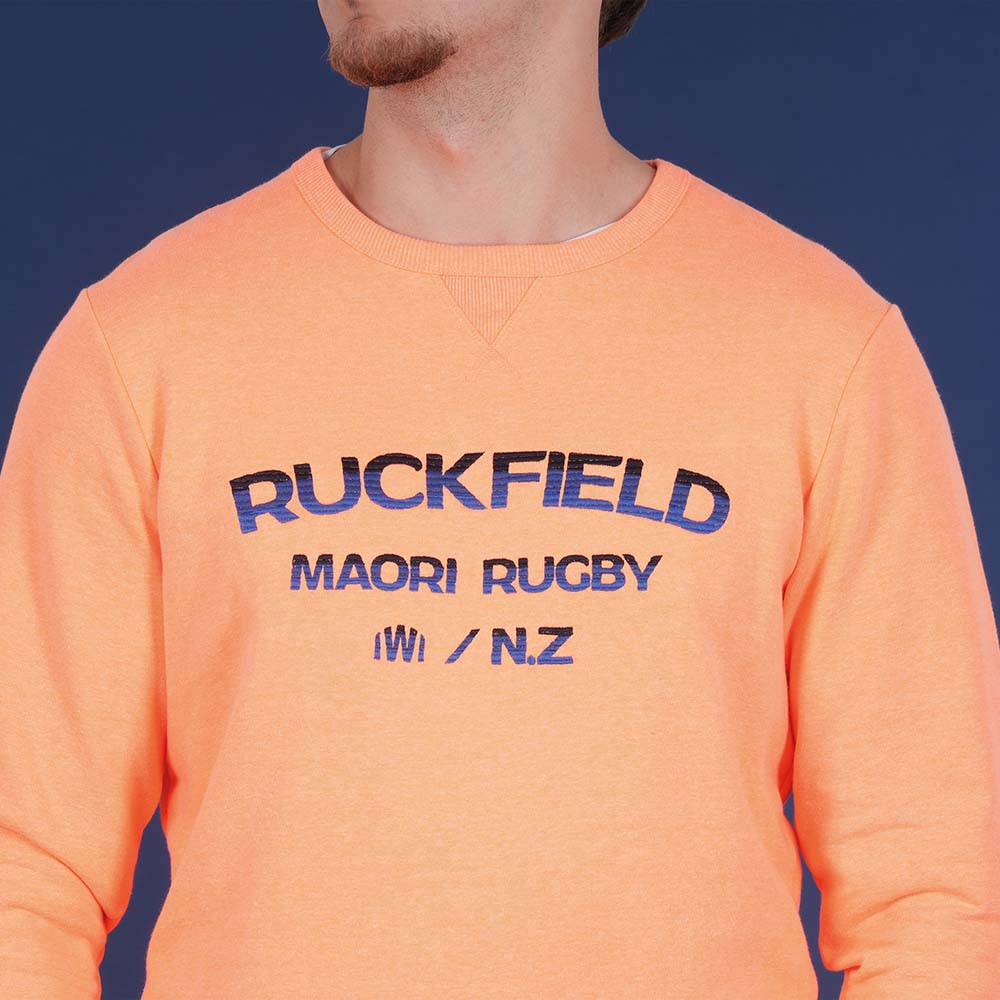 SWEAT SHIRT MAORI RUGBY  Orange vif - jusqu’au 3XL