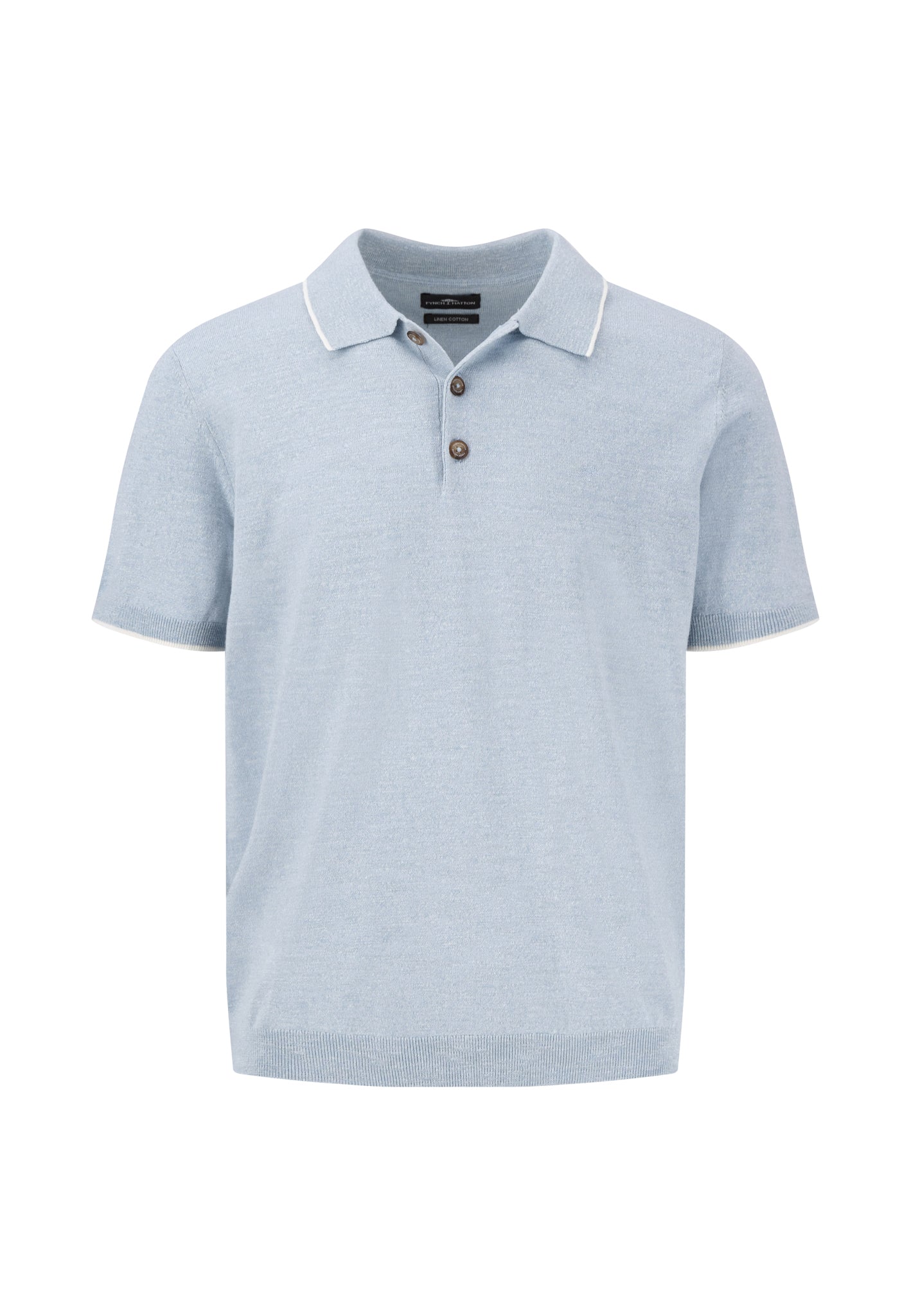 Polo Homme bleu clair casual chic col contrasté – jusqu’au 4XL