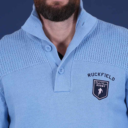 Pull Ruckfield col camionneur bleu ciel Members Club House Rugby
