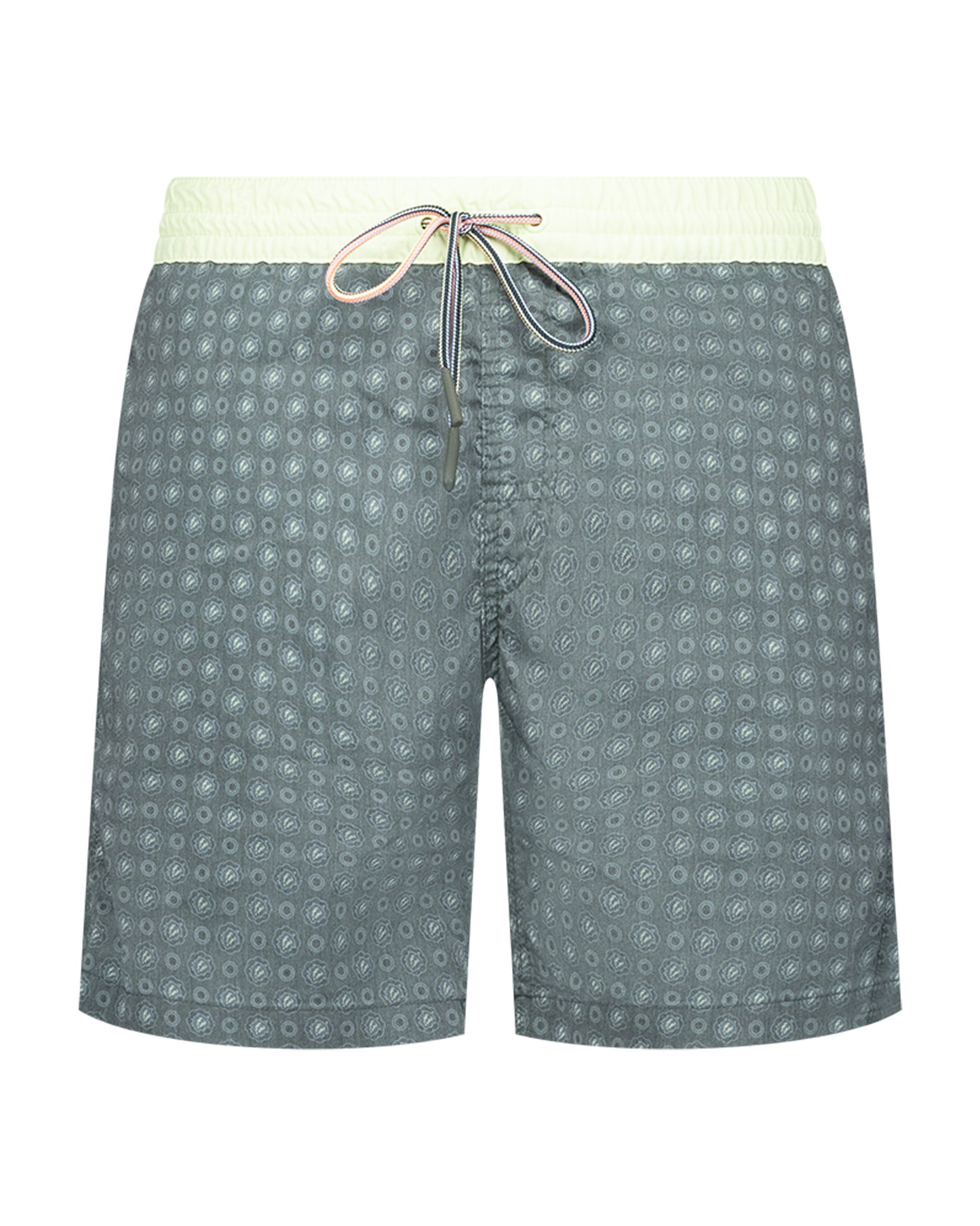 Maillot de bain vert avec imprimé et détails jaunes clairs
