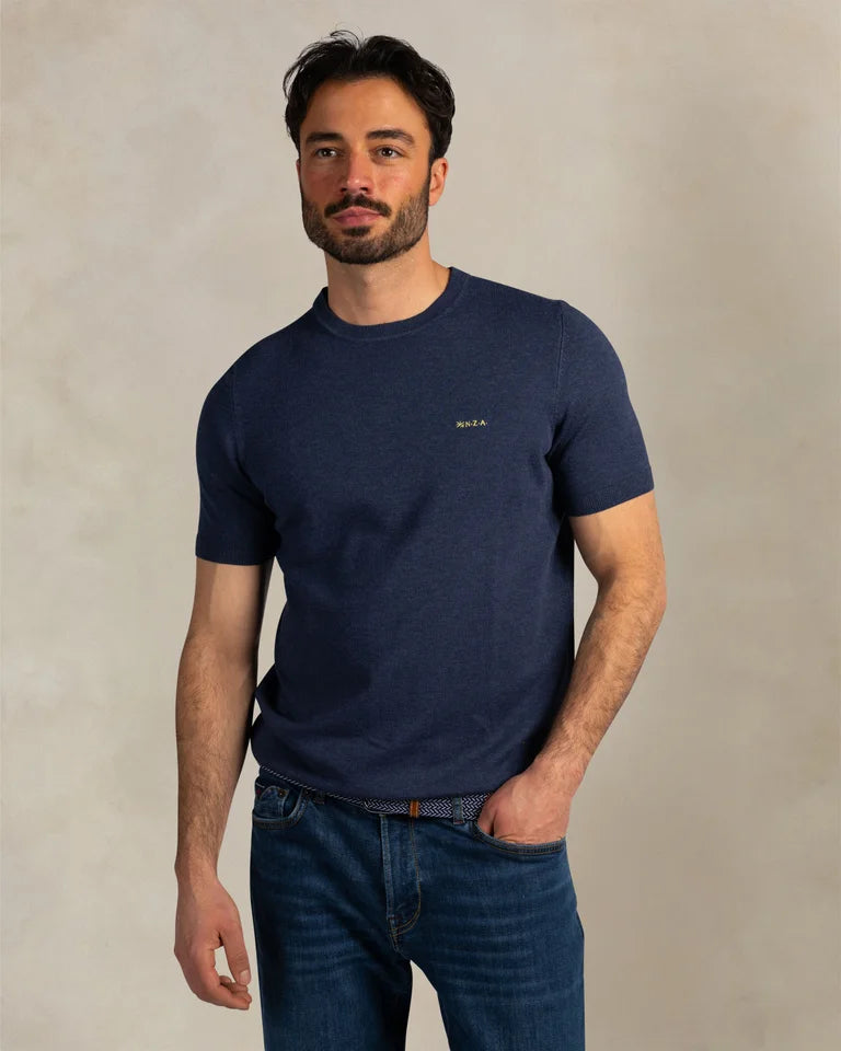 Tee-shirt Homme bleu navy casual chic logo brodé – jusqu’au 3XL
