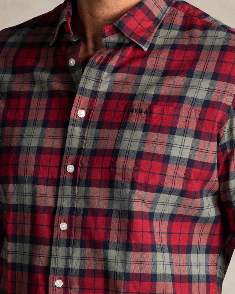 25HN537
Chemise en coton rouge à carreaux