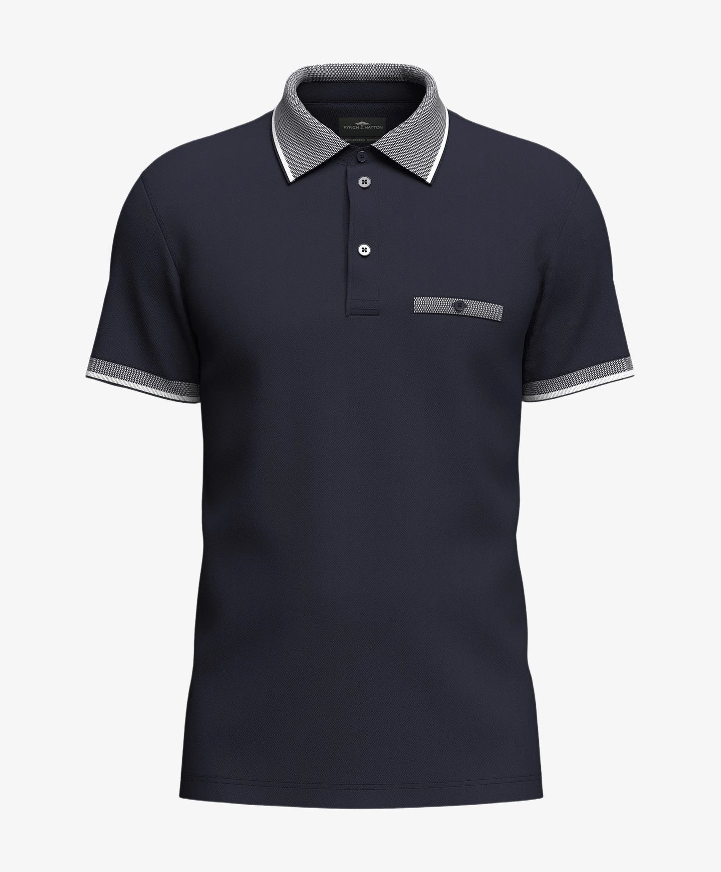 Polo homme marine col contrasté – Élégance casual - jusqu’au 3XL