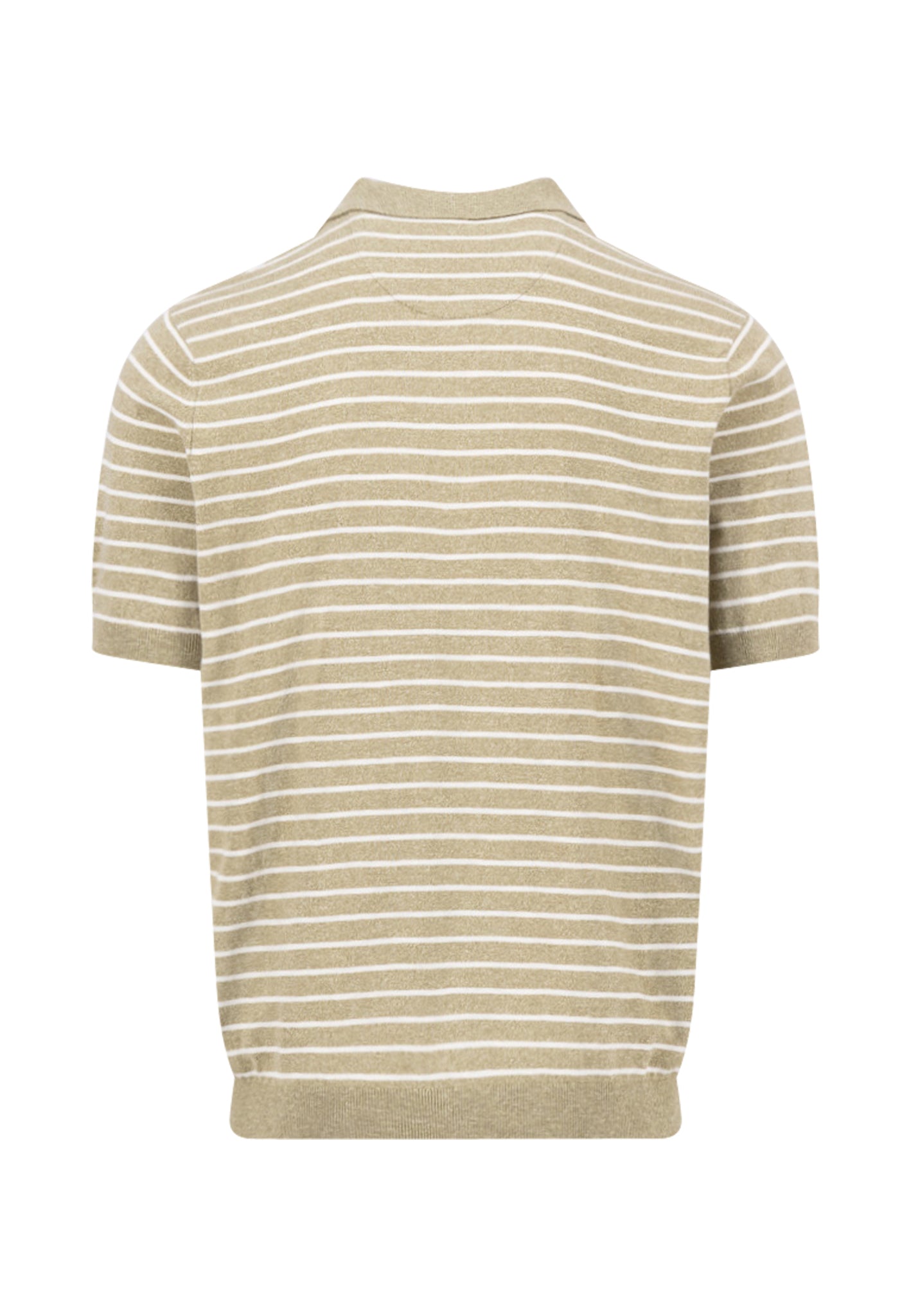 Polo tricoté en mélange coton-lin à rayures  pistachio - jusqu’au 3XL