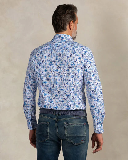 Chemise Homme bleu cool casual chic imprimé floral – jusqu’au 3XL