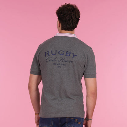 POLO MC MEMBERS Gris clair - jusqu’au 4XL