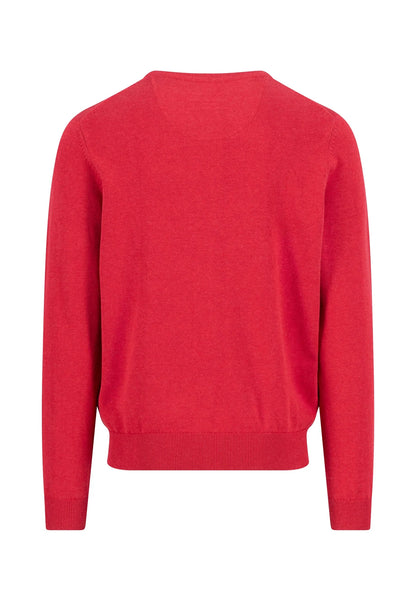 Pull en maille fine 100% coton à col rond  cranberry red - jusqu’au 4XL