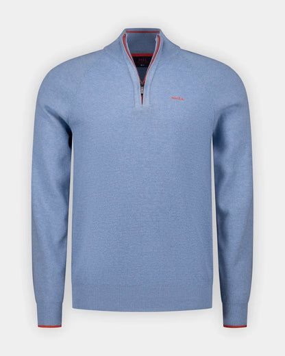 26AN429 PULLOVER HALF ZIP SKY BLUE MELANGE