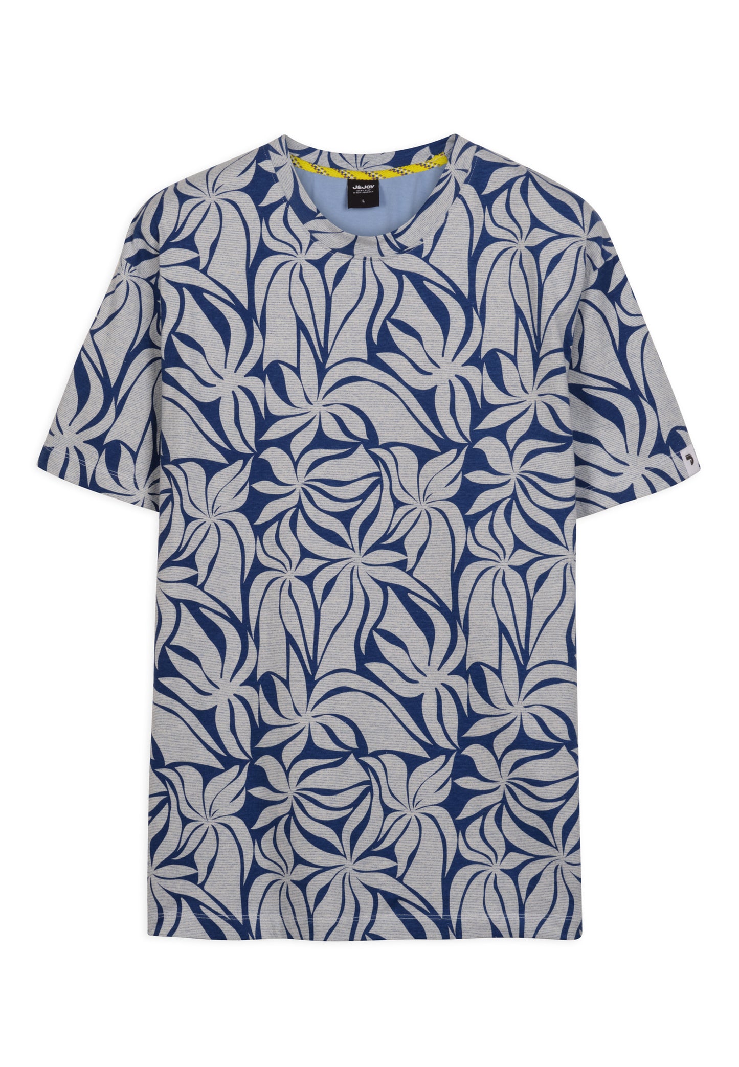 T-shirt J&JOY Bleu & Gris Motif Feuillage Casual Chic
 - jusqu’au 4XL