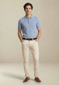 Polo Homme bleu clair casual chic logo poitrine – jusqu’au XXL