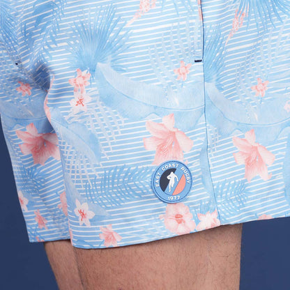 Maillot de bain Homme bleu clair casual chic imprimé floral – jusqu’au 3XL