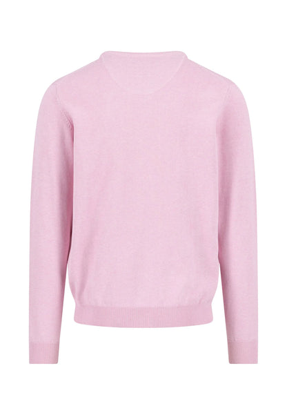 Pull en maille fine 100% coton à col en V magnolia - jusqu’au 4XL
