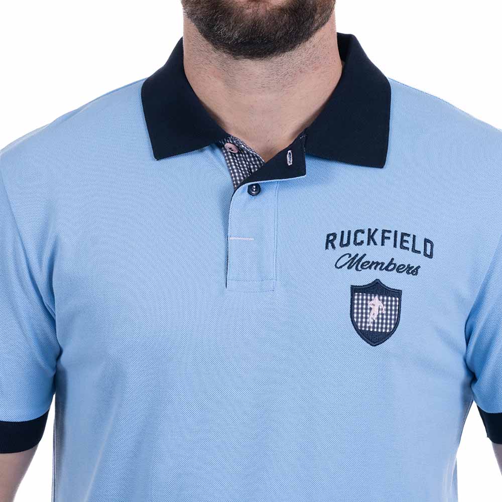 Polo Ruckfield Members Club House Rugby à manches courtes bleu ciel