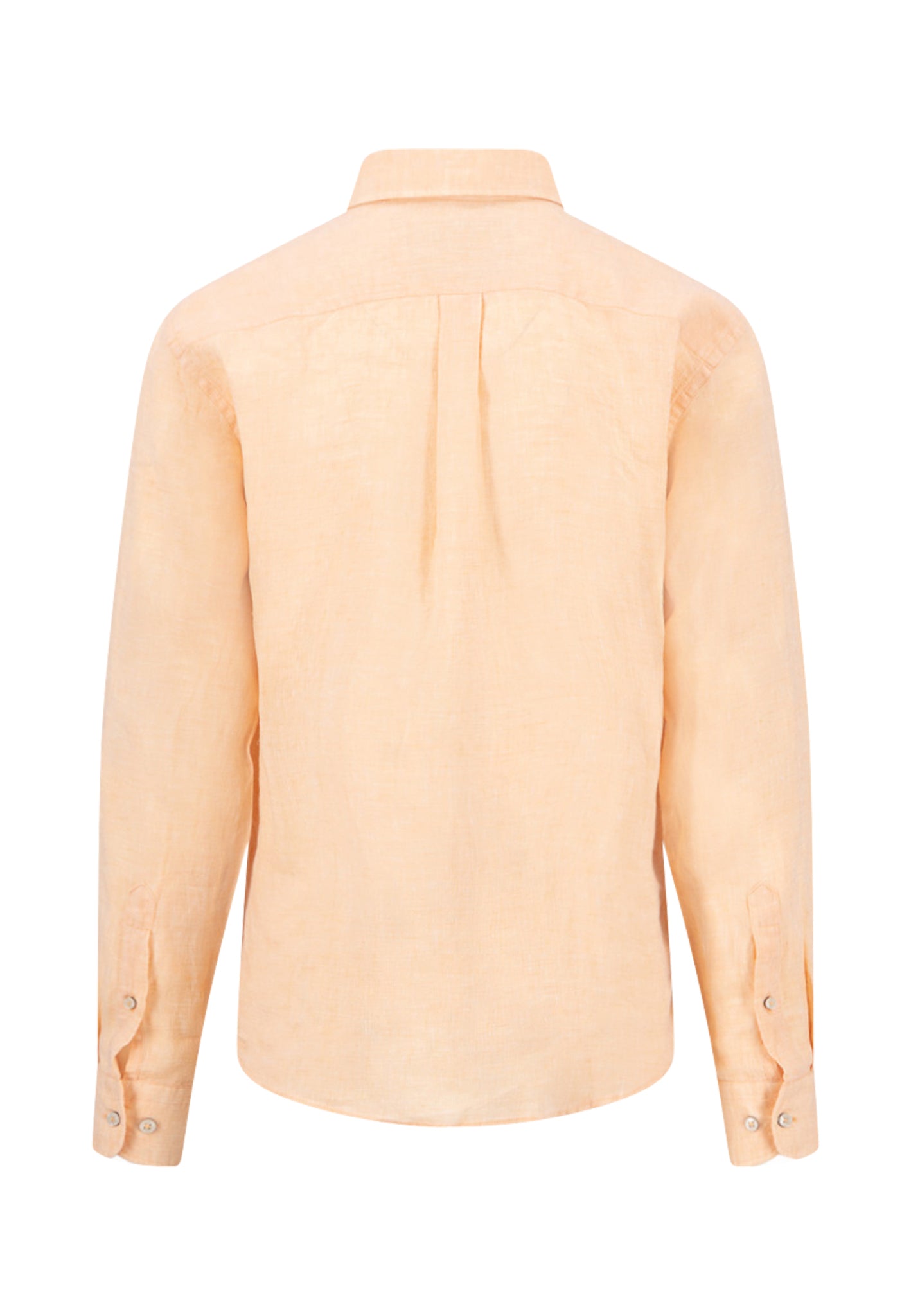 Chemise en lin à col boutonné et poche poitrine tangerine - jusqu’au 3XL