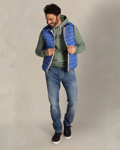 Bodywarmer Homme bleu classique casual chic zip contrasté – jusqu’au 3XL